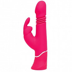 Вибратор Happy Rabbit Thrusting Vibrator "толкающийся"с клиторальным стимулятором розовый 12 режимов