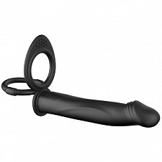 Насадка Double Penetration для двойного проникновения из силикона черная