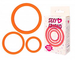 Набор колец эрекционных Sexy Friend из силикона 3 шт 3.2, 4, 5 см