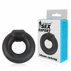Кольцо эрекционное Sex Expert черное