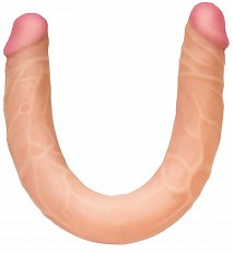 Фаллоимитатор двусторонний из киберкожи телесный LoveToy 46 см 130