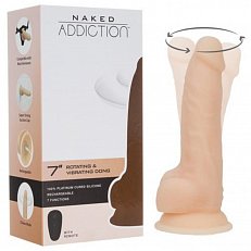 Вибратор с вращением Addiction Naked с пультом д/у 17,5 см