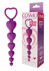 Анальная цепочка Cosmo из медицинского силикона фиолетовая 17 см 012