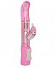 Вибратор с вращением Dream Toys с клиторальным стимулятором гелевый розовый 16 см