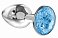 Анальная втулка Lola Toys Diamond sparkle small металлическая серебристая с голубым кристаллом