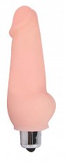 Мини-вибратор односкоростной EroWoman/Man реалистичный из киберкожи 10 см