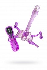 Вибратор поясной Toyfa из ПВХ фиолетовый 19,5 см