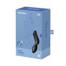 Вакуум-волновой бесконтактный стимулятор клитора с вибрацией Satisfyer Curvy Trinity 2 черный