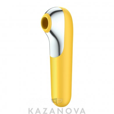Вакуум-волновой бесконтактный стимулятор клитора Satisfyer Dual Love желтый