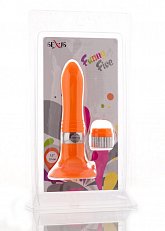 Многорежимный вибратор на присоске со сменной панелью Sexus оранжевый 19 см
