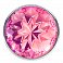 Фото-2 Анальная втулка Lola Toys Diamond sparkle small металлическая серебристая с розовым кристаллом