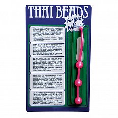 Анальная цепочка Thai Beads из PVC розовая