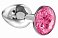 Анальная втулка Lola Toys Diamond sparkle small металлическая серебристая с розовым кристаллом