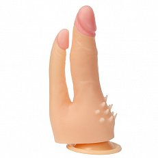 Фаллоимитатор двойной на присоске реалистичный LoveToy 15 и 12 см
