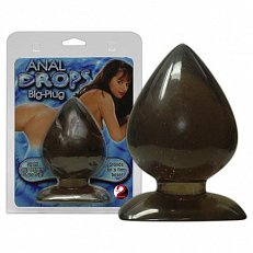 Анальная втулка Anal Drops Big-plug классическая из геля черная 12 см