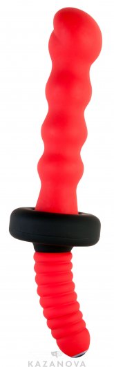 Вибратор с ручкой ToyFa Black&Red многопрограммный красный 339