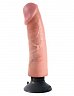 Вибратор King Cock из ПВХ на присоске гнущийся телесный 21,2 см