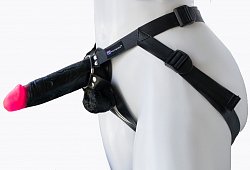 Страпон универсальный с поясом Harness черный 14,5 см 603