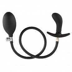 Анальный плаг Inflatable Plug с грушей из силикона черный