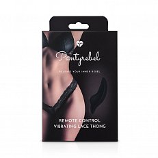 Клиторальный вибратор Pantyrebel Thong с трусиками и пультом д/у черный