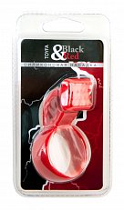 Кольцо для стимуляции клитора Black&Red красное из силикона