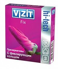 Презервативы c фиксирующим кольцом VIZIT Hi-tech Fix 3 шт.
