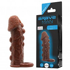 Насадка увеличивающая Baile Brave Man с кольцом на мошонку 012