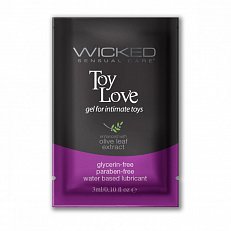 Любрикант для игрушек Wicked Toy Love 3 мл c экстрактом листа оливкового дерева на водной основе