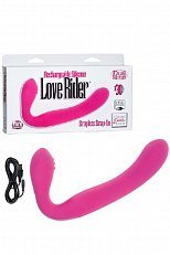 Страпон анатомический с вибрацией Love Rider розовый из силикона