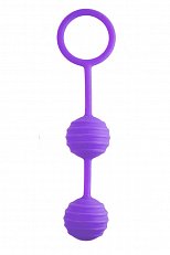Вагинальные шарики утяжелённые ребристые Kegel ball пурпурные