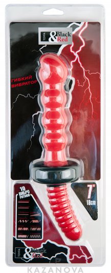 Фото-2 Вибратор с ручкой ToyFa Black&Red многопрограммный красный 339