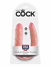 Фаллоимитатор King Cock двусторонний из ПВХ телесный 38 см (21)