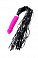 Фото-4 Флогер из искусственной кожи ToyFa Black&Red с вибратором из силикона розовый 407