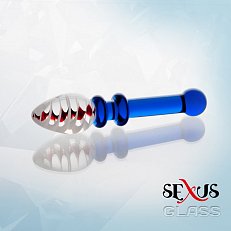 Фаллоимитатор двусторонний стеклянный Sexus Glass синий