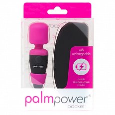 Мини вибромассажер Palmpower Pocket перезаряжаемый черно-розовый