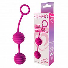 Вагинальные шарики Cosmo Lady's balls из силикона темно-розовые