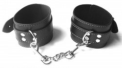 Оковы из искусственной кожи без подкладки черные