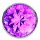 Фото-3 Анальная втулка Lola Toys Diamond Sparkle Large металлическая серебристая с фиолетовым кристаллом