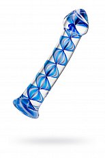 Фаллоимитатор стеклянный Sexus Glass со спиральным узором 18 см