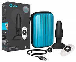 Анальная втулка B-Vibe Rimming 2 с вибрацией и вращением черная