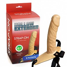 Страпон Unisex Hollow Extender из латекса на ремнях