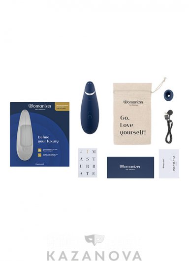 Фото-7 Бесконтактный клиторальный стимулятор Womanizer Premium 2 синий