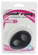 Эрекционное кольцо Cock Ring Pleasure двойное черное