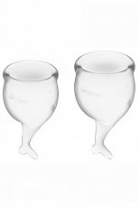 Менструальные чаши Satisfyer Feel Secure из силикона прозрачные 2 шт.