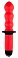 Вибратор ToyFa Black&Red с двойным мотором красный 341