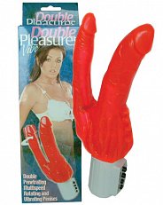 Вибратор Double Pleasure анально-вагинальный с вращением 17 см