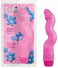 Вибратор ToyJoy Squirmy Wormy изогнутый розовый
