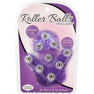 Перчатка массажная Roller Balls Massager фиолетовая