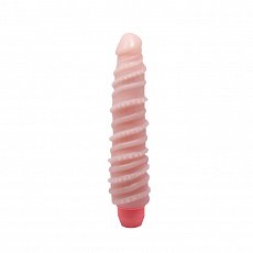 Вибратор с хордой Baile Flexi Vibe гнущийся со спиральным рельефом телесный
