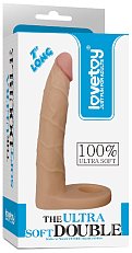 Насадка для двойного проникновения LoveToy Double 17.8 см телесная